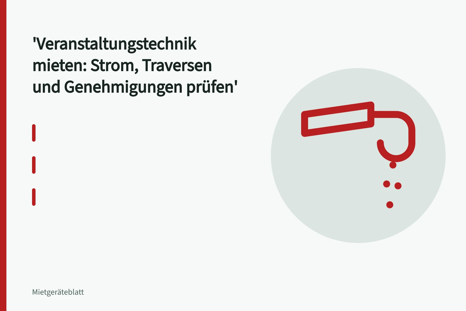 Traverse mit Kettenzug, Scheinwerfern und Stromverteiler im Bühnenaufbau
