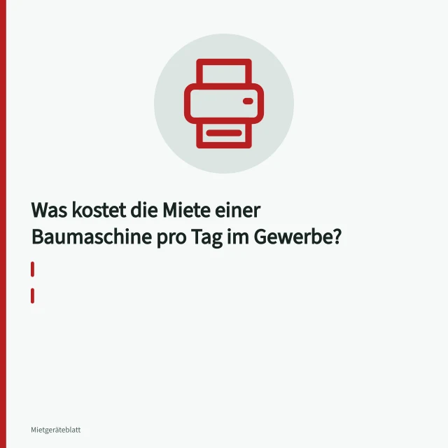 Minibagger 1,8 t hebt Erde auf Baustelle aus. Was kostet die Miete einer Baumaschine pro Tag im Gewerbe?